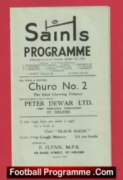 St Helens Rugby v Warrington 1962 – Old Rugby Programmes