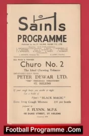 St Helens Rugby v Barrow 1962 – Old Rugby Programmes