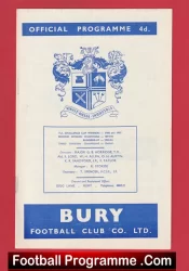 Bury v Swansea Town 1964