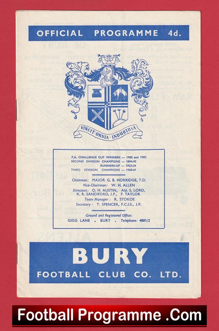 Bury v Sunderland 1962 - Image 2