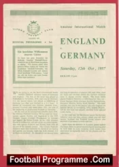 England v Germany 1957 – Amateur International at Ilford FC