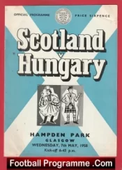 Scotland v Hungary 1958 – At Hampden Park