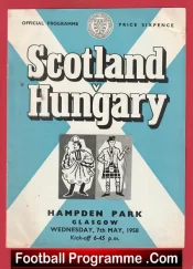 Scotland v Hungary 1958 – At Hampden Park