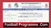 Bolton Wanderers v Manchester United 1995 – Football Ticket away end