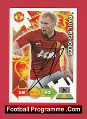 Manchester United Paul Scholes Autograph Signed Football Card Man Utd