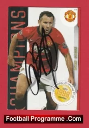 Manchester United Ryan Giggs Autograph Signed Football Card Man Utd