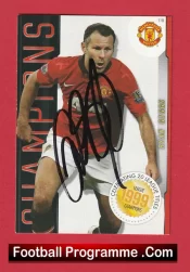 Manchester United Ryan Giggs Autograph Signed Football Card Man Utd