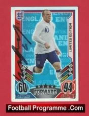 England Manchester United Wayne Rooney Autograph Signed Football Card