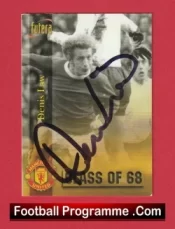 Manchester United Denis Law Autograph Signed Football Card Man Utd
