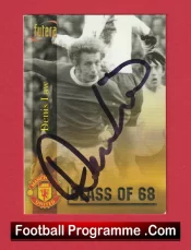 Manchester United Denis Law Autograph Signed Football Card Man Utd