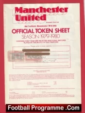 Manchester United Official Token Sheet 1979 – 1980 + Tokens