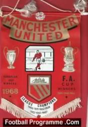 Manchester United Pennant Flag Man Utd 1968