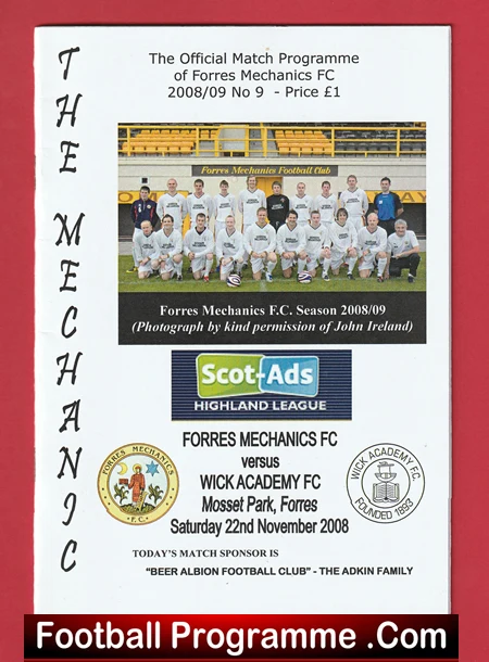 Forres Mechanics v Wick Academy 2008 - Highland League Scotland - Image 2