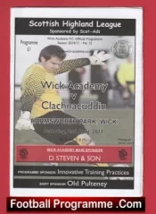 Wick Academy v Clachnacuddin 2011 – Highland League Scotland