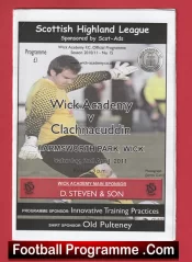 Wick Academy v Clachnacuddin 2011 – Highland League Scotland
