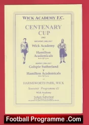 Wick Academy v Hamilton Academicals 1993 – Harmsworth Park Scotland