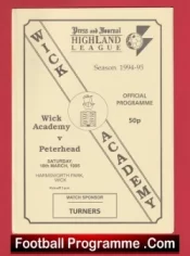 Wick Academy v Peterhead 1995 – Scotland