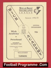 Wick Academy v Peterhead 1995 – Scotland