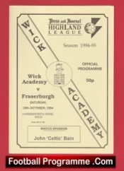 Wick Academy v Fraserburgh 1994 – Scotland