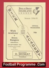 Wick Academy v Brora Rangers 1994 – Scotland