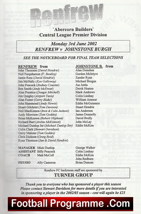 Renfrew v Johnstone Burgh 2002 - Scotland - Image 3
