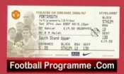Manchester United v Portsmouth 2007 – Match Ticket