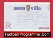 Aston Villa v Manchester United 1998 – Match Ticket