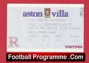 Aston Villa v Manchester United 1998 – Match Ticket