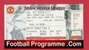 Manchester United v Anderlecht 2000 – Match Ticket