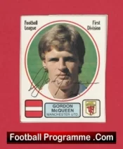 Manchester United Gordon McQueen Autograph Signed Football Sticker Man Utd