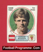 Manchester United Gordon McQueen Autograph Signed Football Sticker Man Utd
