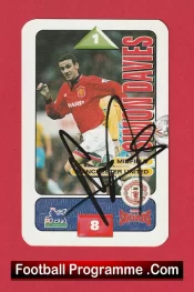 Manchester United Simon Davies Autograph Signed Football Card Man Utd