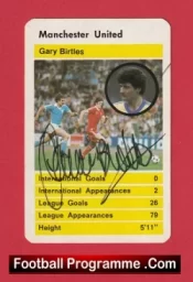 Manchester United Gary Birltles Autograph Signed Football Card Man Utd