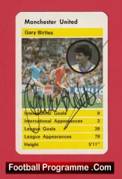 Manchester United Gary Birltles Autograph Signed Football Card Man Utd