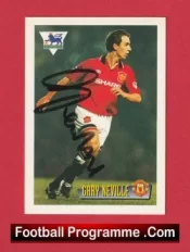 Manchester United Gary Neville Autographed Signed Football Card Man Utd