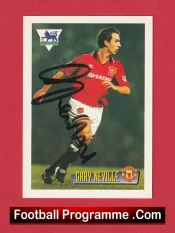 Manchester United Gary Neville Autographed Signed Football Card Man Utd