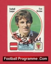 Manchester United Steve Coppell Autograph Signed Football Sticker Man Utd