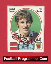 Manchester United Steve Coppell Autograph Signed Football Sticker Man Utd