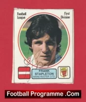 Manchester United Frank Stapleton Autograph Signed Football Sticker Man Utd
