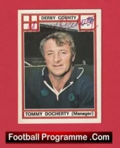 Manchester United + Derby Tommy Docherty Autographed Signed Football Card