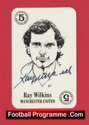 Manchester United Ray Wilkins Autographed Signed Football Card