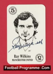 Manchester United Ray Wilkins Autographed Signed Football Card
