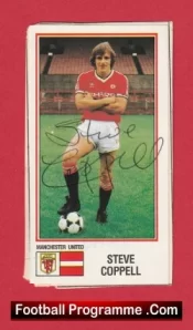 Manchester United Steve Coppell Autograph Signed Football Sticker Man Utd
