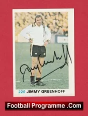 Manchester United Jimmy Greenhoff Autograph Signed Football Sticker Man Utd