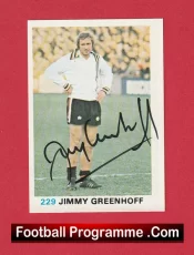 Manchester United Jimmy Greenhoff Autograph Signed Football Sticker Man Utd
