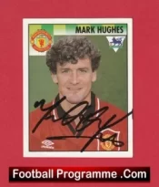 Manchester United Mark Hughes Autograph Signed Football Sticker Man Utd