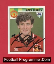 Manchester United Mark Hughes Autograph Signed Football Sticker Man Utd