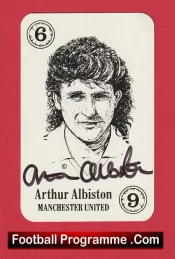 Manchester United Arthur Albiston Autographed Signed Football Card