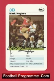 Manchester United Mark Hughes Autograph Signed Football Card Man Utd