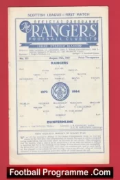 Glasgow Rangers v Dunfermline Athletic 1964 + Alex Ferguson